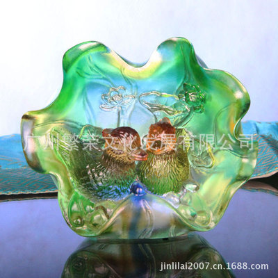 鴛鴦和和美美琉璃工藝品 結婚慶典禮品優(yōu)選